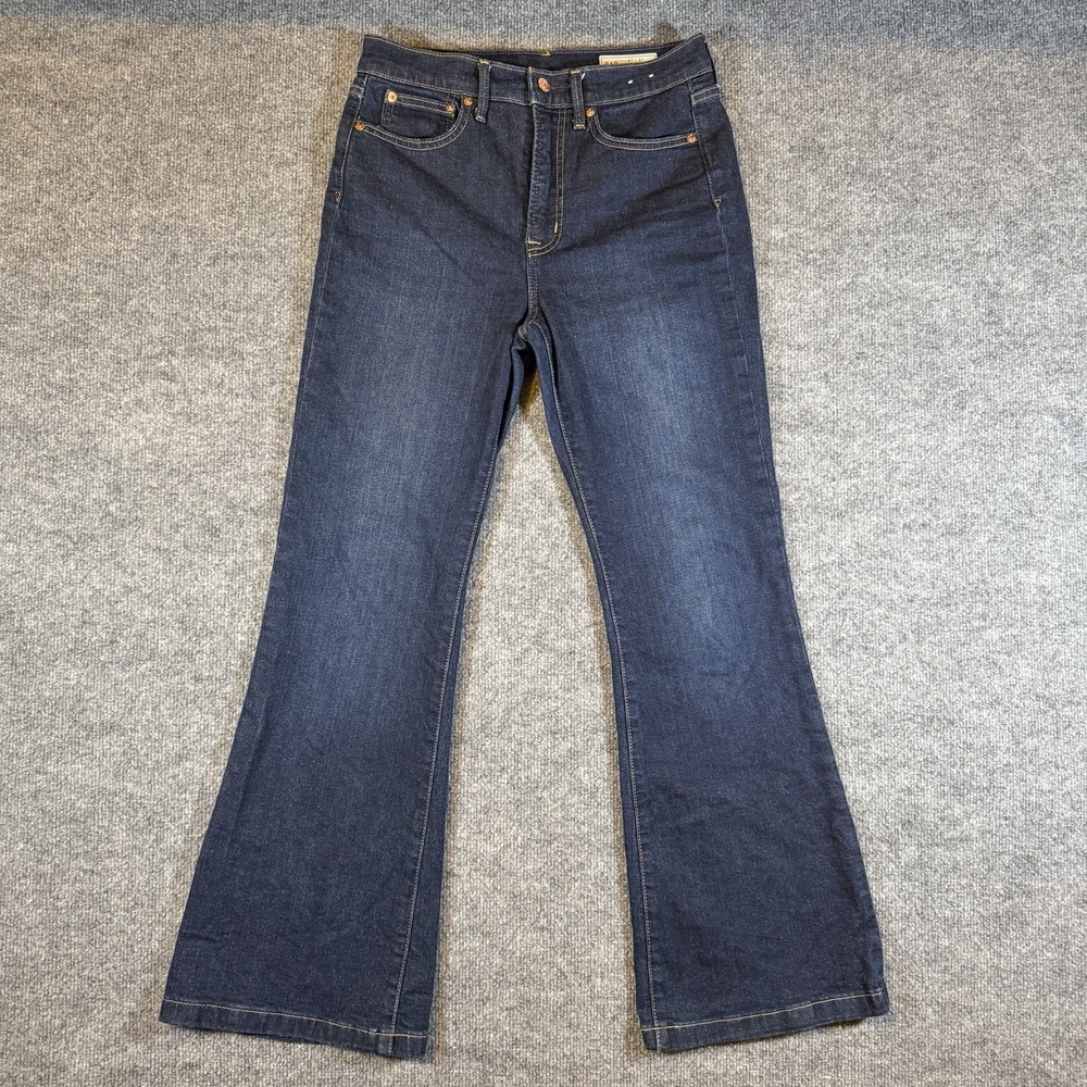 GAP Women Size 4S/27 Dark Wash‎ Denim Jeans '70 Flare High Rise Pants